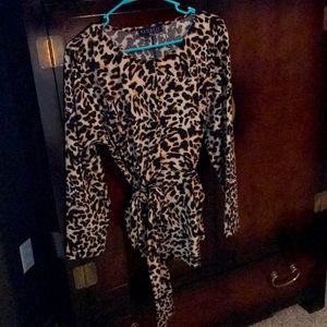 Eloquii Leopard/Cheetah Tie Wrap Blouse Size 18/20